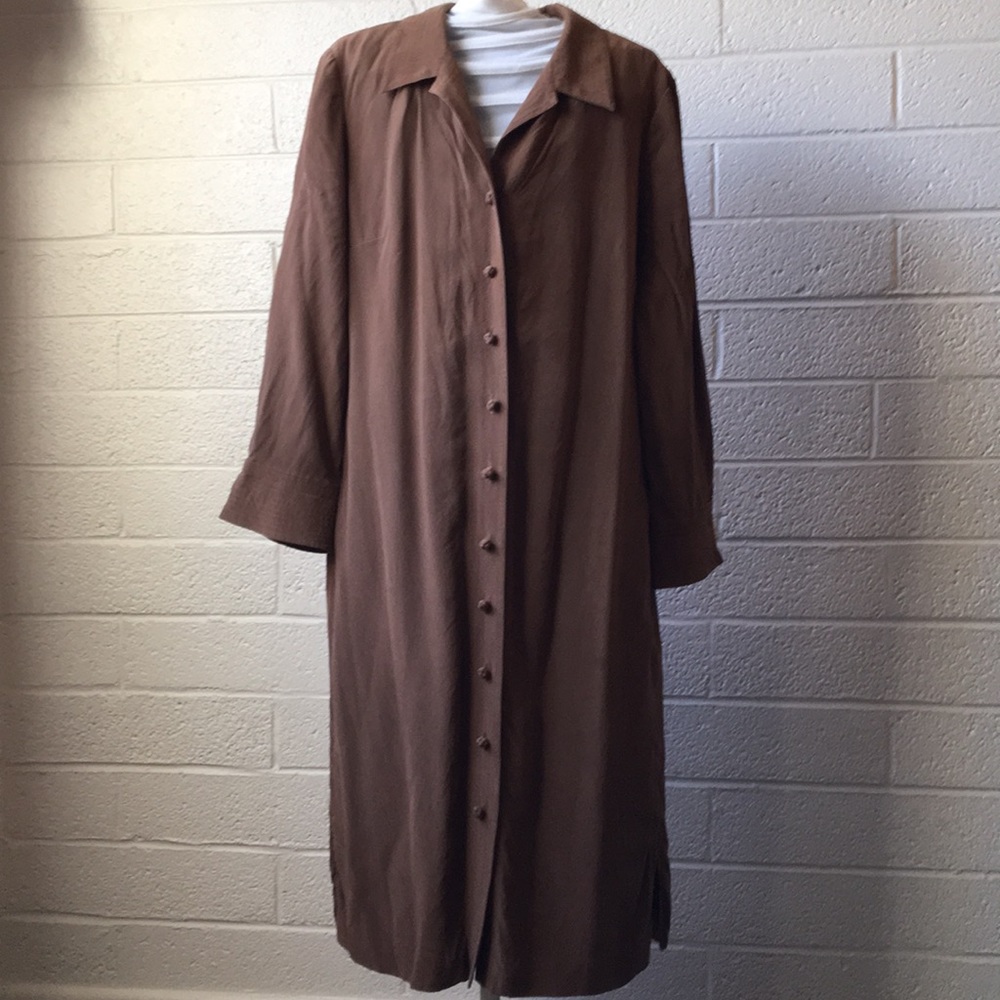 Brown silk dress or jacket Coldwater Creek 6